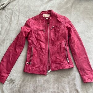 Michael Kors Fuchsia Leather Jacket